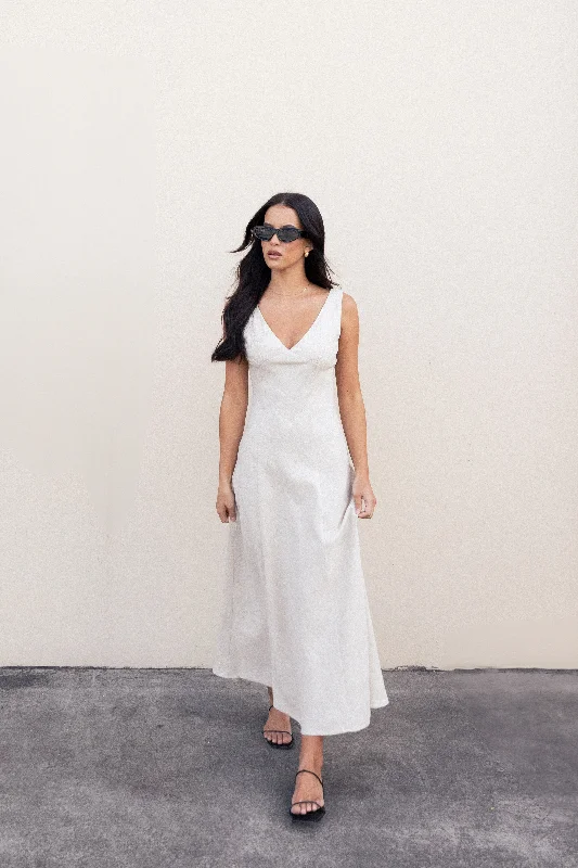 Comfortable Garments For Women Chic Trends Unveiled Adren Midi Dress - Oatmeal