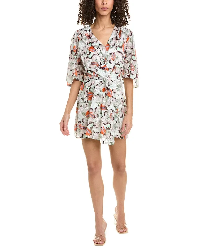 Women's Work Outfit For The Office Seasonal Trend IRO Surplice Silk-Blend Mini Dress Women's Work Outfit For The Office Seasonal Trend IRO Surplice Silk-Blend Mini Dress