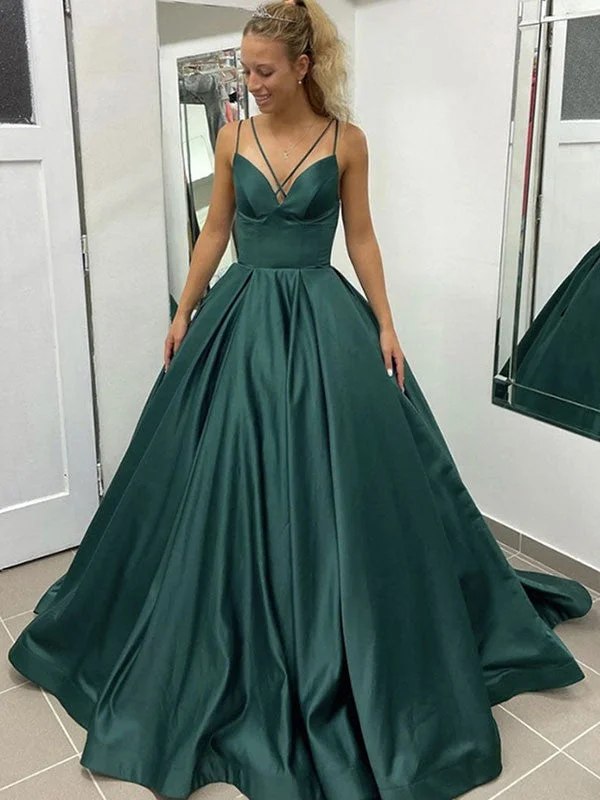 Women's Office Clothing Flash Sale Starts Ball Gown Satin Ruffles V-neck Sleeveless Court Train Dresses Women's Office Clothing Flash Sale Starts Ball Gown Satin Ruffles V-neck Sleeveless Court Train Dresses