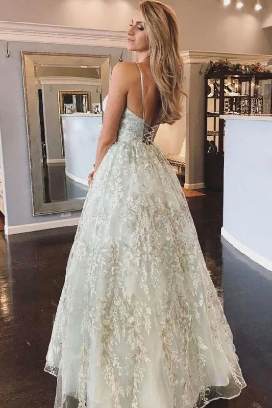 Fashion-Forward Women's Clothing Save On Inspired Styles Spaghetti Straps Lace Appliques Beach Wedding Dresses with Lace up Wedding Gowns Fashion-Forward Women's Clothing Save On Inspired Styles Spaghetti Straps Lace Appliques Beach Wedding Dresses with Lace up Wedding Gowns