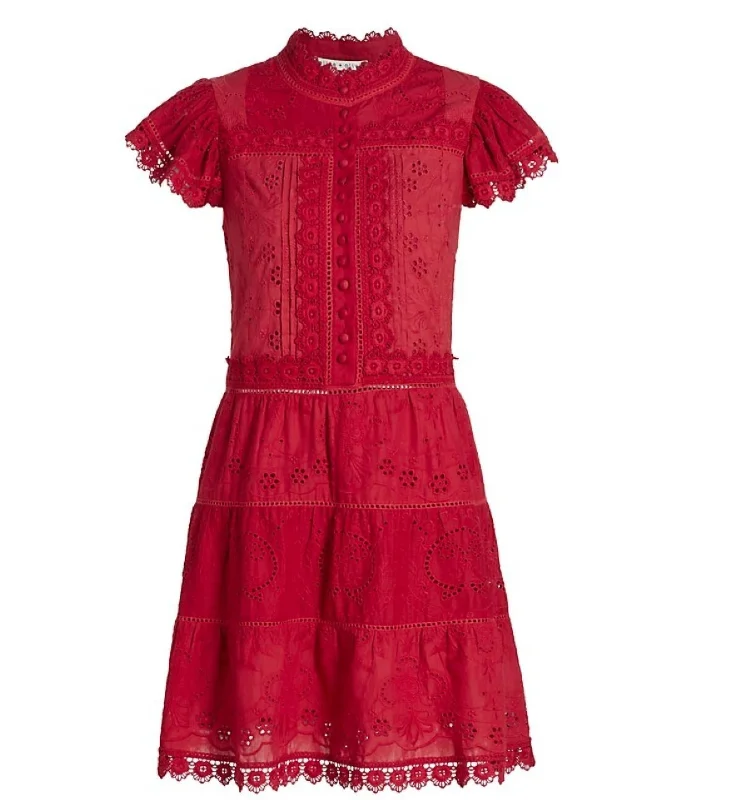 Women's Wardrobe Apparel Exclusive Discount Women Marina Tiered Embroidered Mini Dress In Cinnamon Women's Wardrobe Apparel Exclusive Discount Women Marina Tiered Embroidered Mini Dress In Cinnamon
