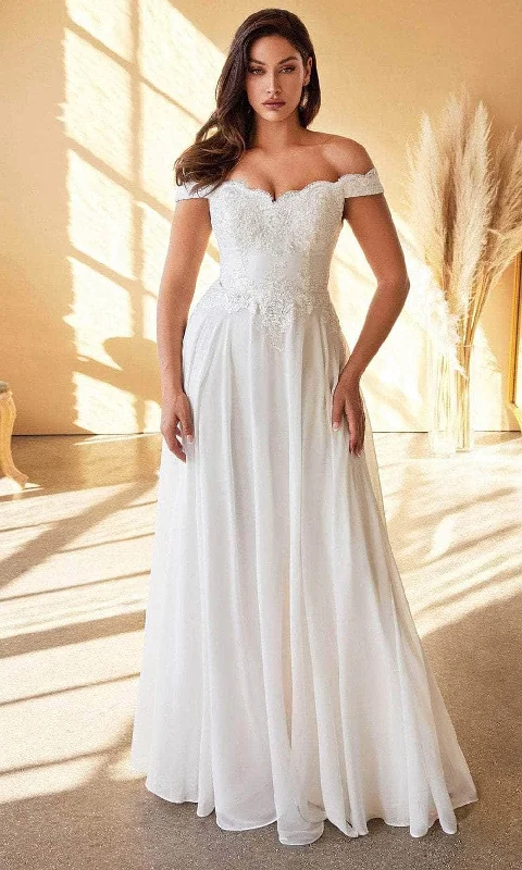Women's Clothing For Outdoor Events Beat The Heat In Tropical Styles Ladivine 7258W - Off Shoulder A-Line Bridal Gown Women's Clothing For Outdoor Events Beat The Heat In Tropical Styles Ladivine 7258W - Off Shoulder A-Line Bridal Gown