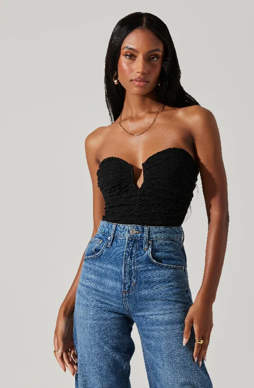 Women's Weekend Outfit Graceful Drape Daniela Strapless Sweetheart Bodysuit