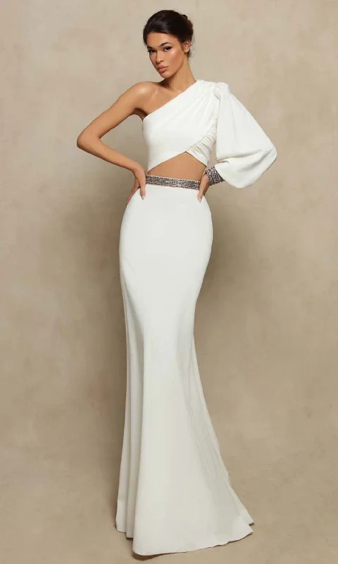 Plus-Size Women's Garments Hot Styles Tarik Ediz - 98024 Two Piece One Shoulder Long Gown Plus-Size Women's Garments Hot Styles Tarik Ediz - 98024 Two Piece One Shoulder Long Gown