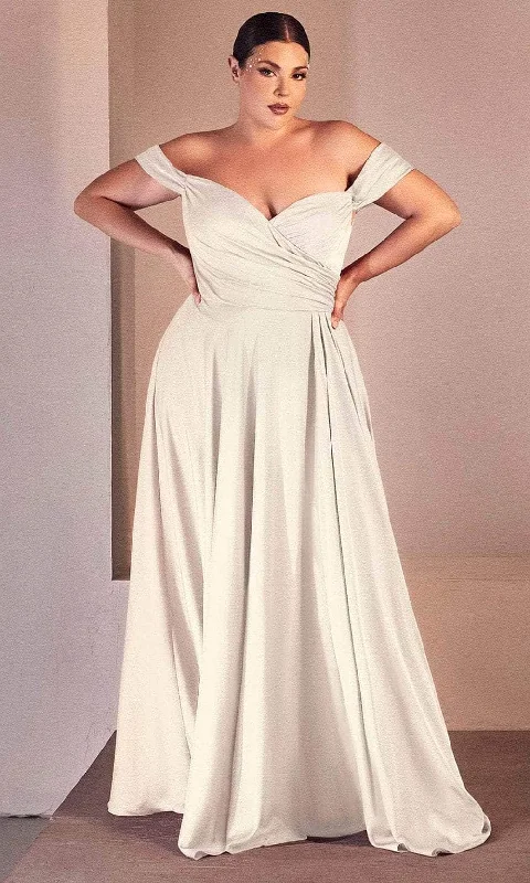 Women's Trendy Clothing Today Only Ladivine 7493WC - High Slit Bridal Dress