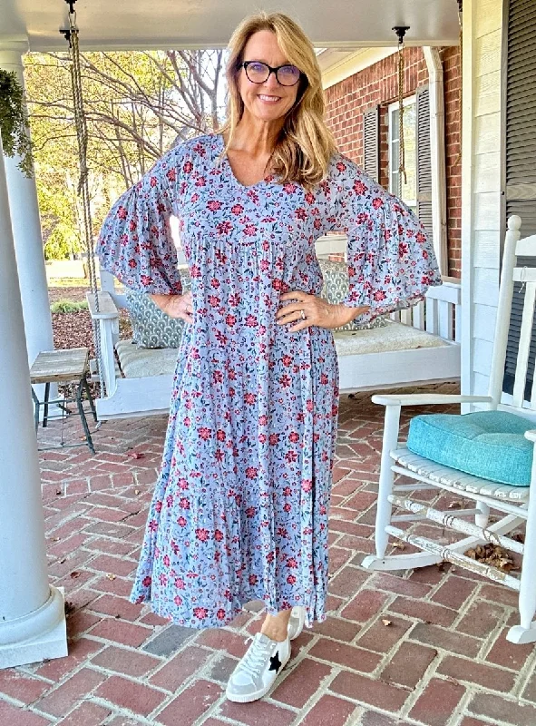 Women's Transitional Outfit Clearance Sale, All Cheap Now Or Never Floral Print Dress - Blue Grey | Easel Women's Transitional Outfit Clearance Sale, All Cheap Now Or Never Floral Print Dress - Blue Grey | Easel