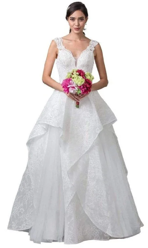 Women's Plus-Size Attire Style Without Limits Trevi Collection Bridal - W2375 Lace Floral Layered Wedding Dress Women's Plus-Size Attire Style Without Limits Trevi Collection Bridal - W2375 Lace Floral Layered Wedding Dress