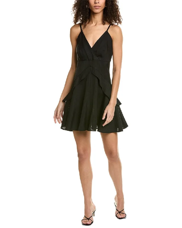 Women's Casual Outfit Elegant Clothing Sandro Surplice Mini Dress