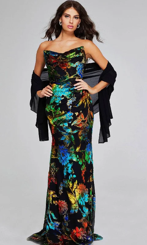 Women's Night-Out Clothes Luxury Comfort Jovani 42164 - Floral Strapless Prom Gown