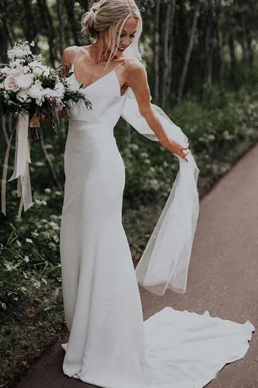 Casual Outfit For Women Limited Time Deal Spaghetti Straps Mermaid Backless V Neck Beach Wedding Dresses Boho Bridal Dress Casual Outfit For Women Limited Time Deal Spaghetti Straps Mermaid Backless V Neck Beach Wedding Dresses Boho Bridal Dress