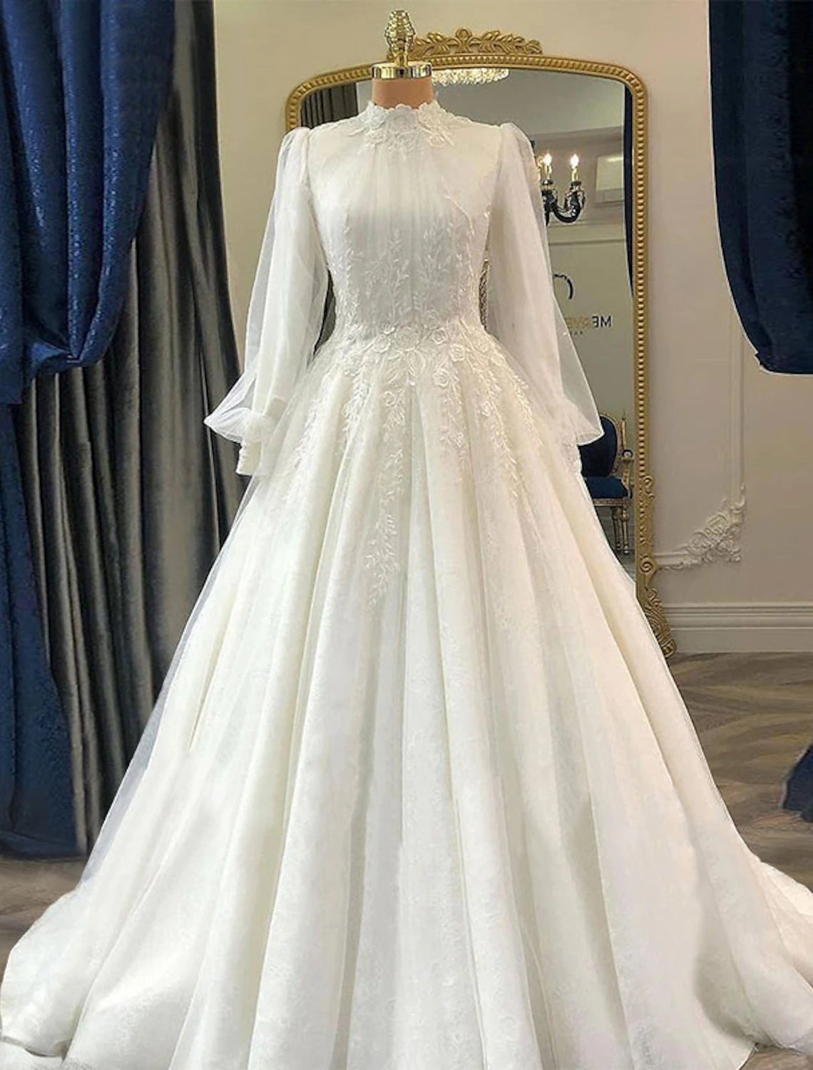 Women's Vintage Garments Wardrobe Upgrade Engagement Vintage 1940s / 1950s Formal Fall Wedding Dresses Ball Gown High Neck Long Sleeve Court Train Lace Bridal Gowns With Pleats Appliques Summer Wedding Party Women‘s Clothing Women's Vintage Garments Wardrobe Upgrade Engagement Vintage 1940s / 1950s Formal Fall Wedding Dresses Ball Gown High Neck Long Sleeve Court Train Lace Bridal Gowns With Pleats Appliques Summer Wedding Party Women‘s Clothing