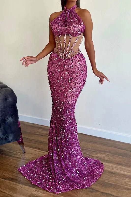 Women's Everyday Apparel Minimalist Office - Ready Style Sequined Glamorous Mesh Patchwork See-Through Maxi Dress Women's Everyday Apparel Minimalist Office - Ready Style Sequined Glamorous Mesh Patchwork See-Through Maxi Dress