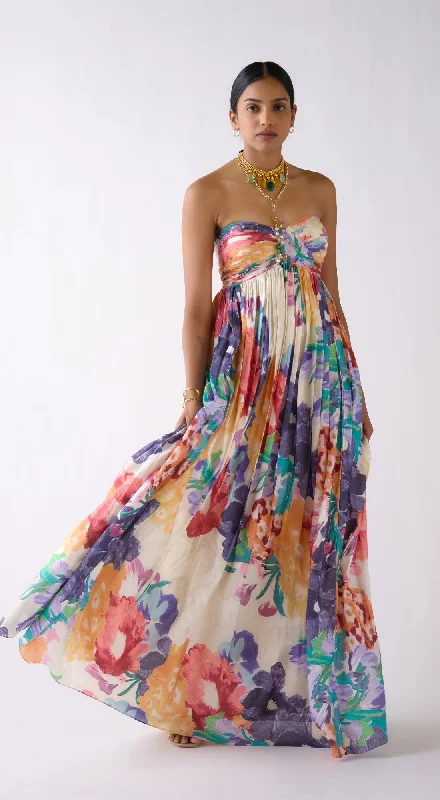 Women's Casual Attire Seasonal Trend Multi Muslin Floral Dress