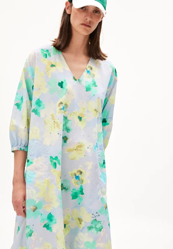 Women's Romantic Outfit Bold Fashion Aarvilin Aqua Floral Dress