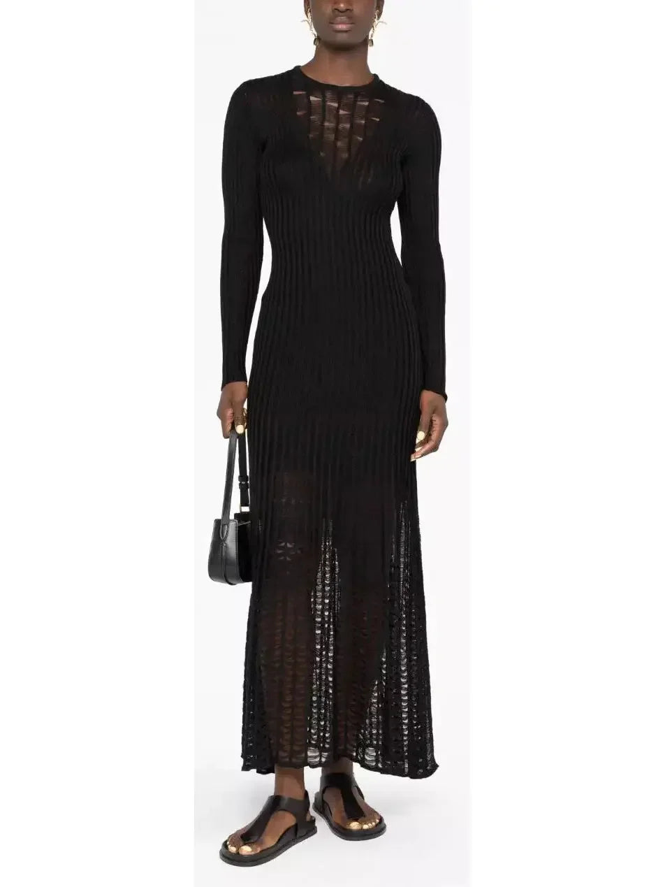 Affordable Women's Outfit Quality Wear Ribbed-Knit Maxi Dress, Black