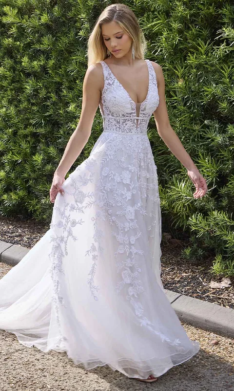 Timeless Women's Apparel Feminine Elegant Primavera Couture 11142 - Plunging V-Neck Beaded A-Line Gown Timeless Women's Apparel Feminine Elegant Primavera Couture 11142 - Plunging V-Neck Beaded A-Line Gown