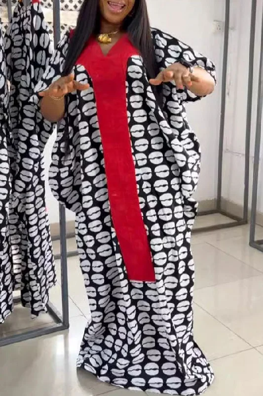 Women's Fashionable Clothing Sets Stylish Spring Fashion Graphic Print Hit Color Patchwork Relaxed Maxi Dress Women's Fashionable Clothing Sets Stylish Spring Fashion Graphic Print Hit Color Patchwork Relaxed Maxi Dress
