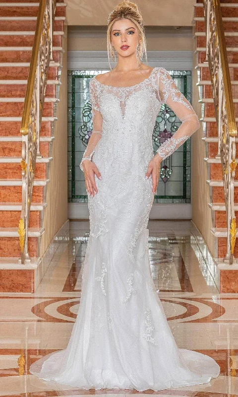 Comfortable Outfit For Women Elegant Style Dancing Queen 0238 - Embroidered Bateau Neck Wedding Gown Comfortable Outfit For Women Elegant Style Dancing Queen 0238 - Embroidered Bateau Neck Wedding Gown