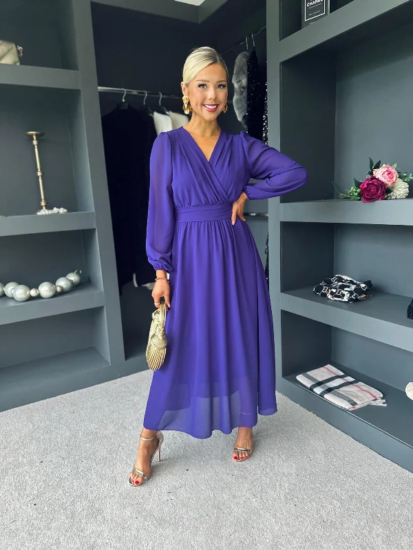 Women's Travel Outfit Set Clearance Event Maeve Banded Midi Dress Violet