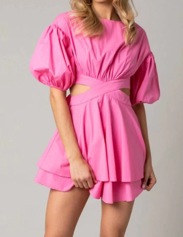 Classic Women's Apparel Summer Essentials Cut Out Mini Dress In Pink