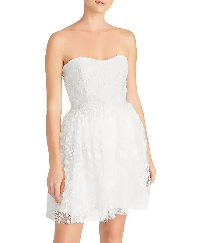 Women's Professional Apparel Limited Styles Strapless Tulle Mini Dress In Ivory