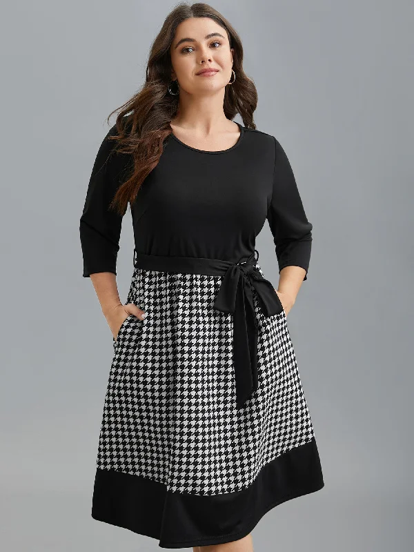 Women's Evening Wear Outfit Lighten Up With Nordic Styles Color-Block Belted Fit & Flare Midi Dress Women's Evening Wear Outfit Lighten Up With Nordic Styles Color-Block Belted Fit & Flare Midi Dress