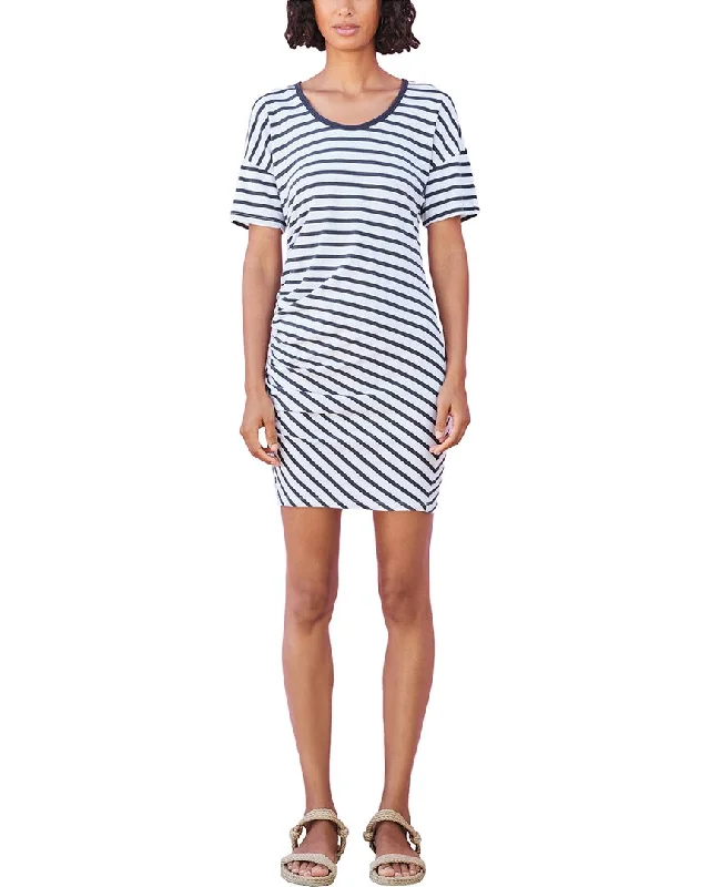Women's Fashion Clothes Premium Quality Garments SUNDRY Stripe T-Shirt Mini Dress