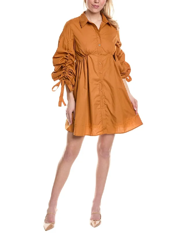 Affordable Women's Garments Casual Weekend Relaxed Style Beulah Gathered Sleeve Mini Dress Affordable Women's Garments Casual Weekend Relaxed Style Beulah Gathered Sleeve Mini Dress