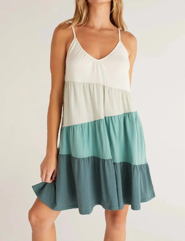 Women's Seasonal Apparel Anniversary Sale Amalfi Colorblock Mini Dress In Matcha