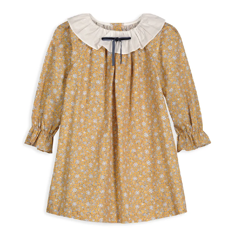 Modern Women's Attire Statement Piece Breton Dress with Bow -- Goldie Floral