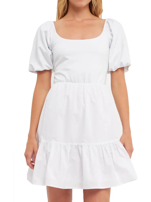 Casual Attire For Women Exquisite Craftsmanship Womens Mixed Media Short Mini Dress
