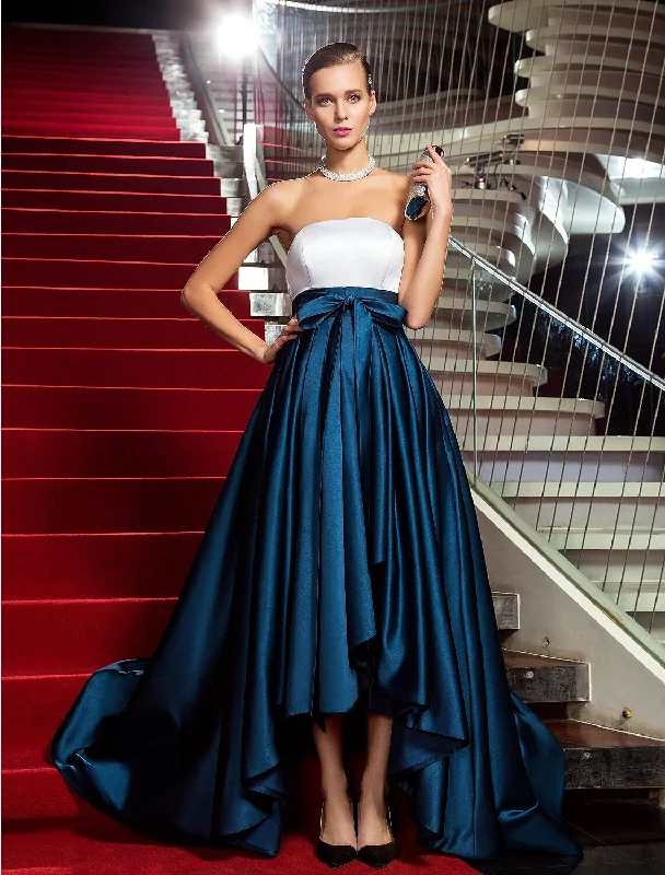 Women's Holiday Clothing Special Offers, Don'T Miss A-Line Chic & Modern Color Block Minimalist Formal Evening Black Tie Gala Dress Strapless Backless Sleeveless Asymmetrical Satin with Bow(s) Pleats Women's Holiday Clothing Special Offers, Don'T Miss A-Line Chic & Modern Color Block Minimalist Formal Evening Black Tie Gala Dress Strapless Backless Sleeveless Asymmetrical Satin with Bow(s) Pleats