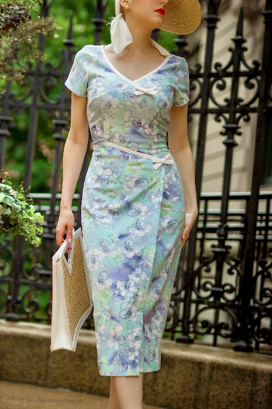 Women's Contemporary Apparel Wardrobe Essentials Ashley floral linen - retro vintage bow dress pencil Women's Contemporary Apparel Wardrobe Essentials Ashley floral linen - retro vintage bow dress pencil