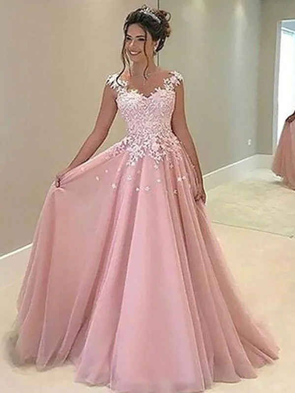Women's Travel Apparel Vintage Inspired Fashion Sale A-Line/Princess Sweetheart Sleeveless Floor-Length Applique Tulle Dresses Women's Travel Apparel Vintage Inspired Fashion Sale A-Line/Princess Sweetheart Sleeveless Floor-Length Applique Tulle Dresses