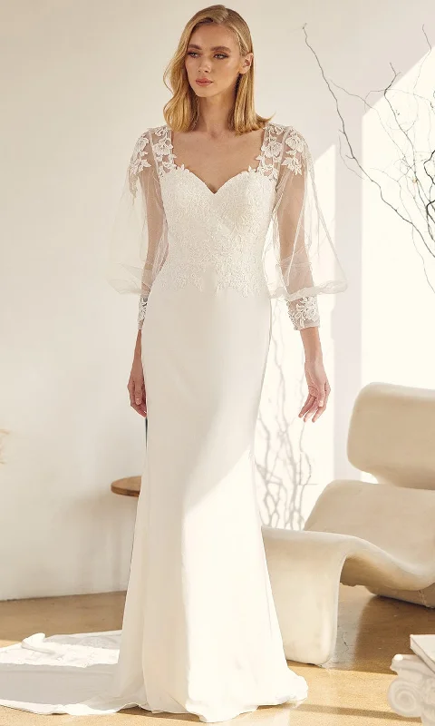 Women's Workout Garments Evening Elegance Nox Anabel Bridal JE919 - Bishop Sleeve Bridal Gown Women's Workout Garments Evening Elegance Nox Anabel Bridal JE919 - Bishop Sleeve Bridal Gown