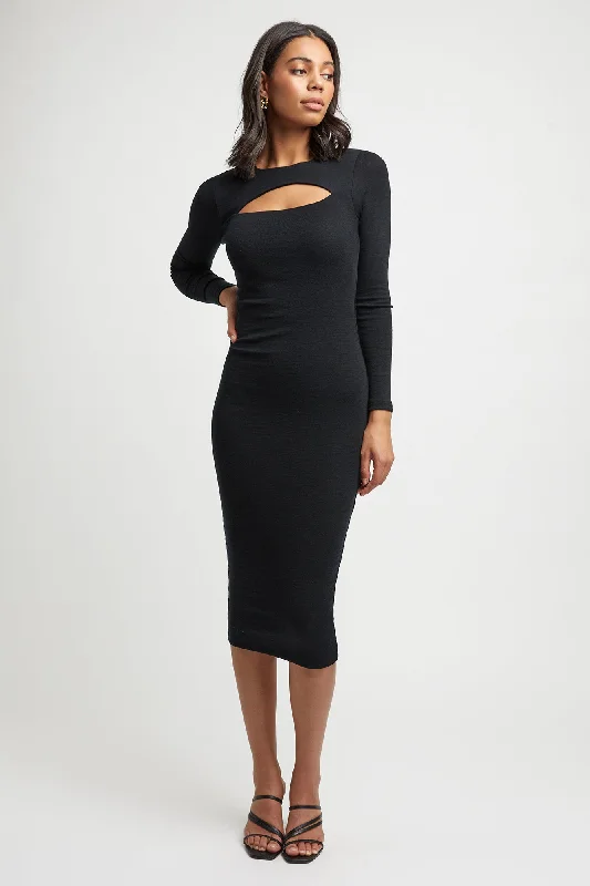 Sustainable Women's Apparel Chic & Cozy Apparel Keegan Long Sleeve Midi Dress