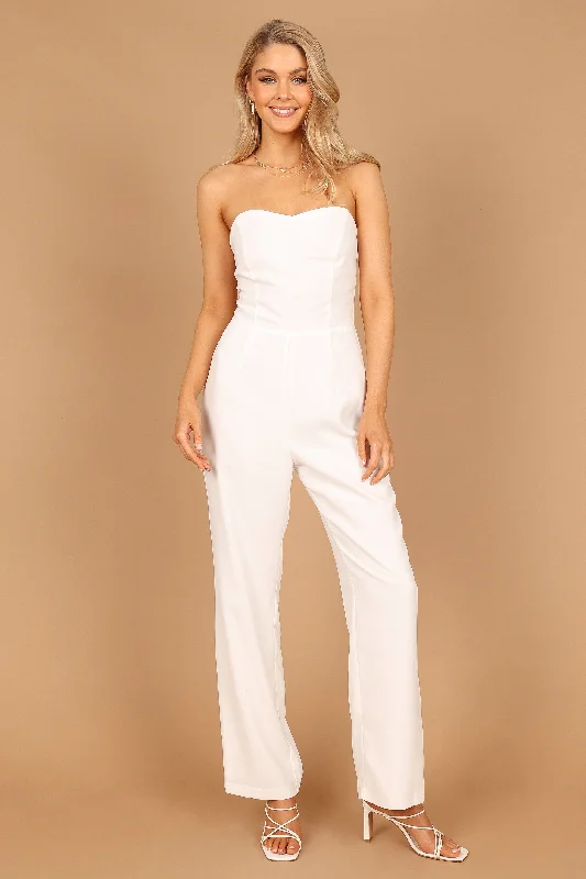 Chic Women's Garments End Of Season Sale Nadia Strapless Jumpsuit - White