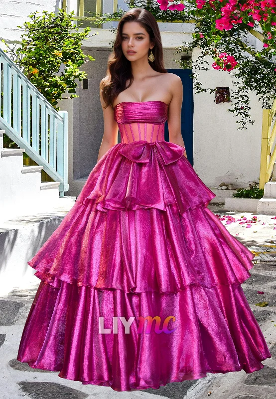Women's Vacation Outfit Set Disco - Inspired Retro Dance Look Off-Shoulder Sleeveless Pleated Tiered Bowknot A-Line Prom Dress Women's Vacation Outfit Set Disco - Inspired Retro Dance Look Off-Shoulder Sleeveless Pleated Tiered Bowknot A-Line Prom Dress