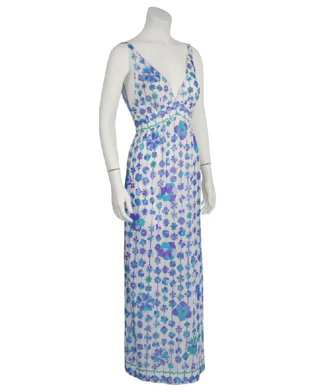 Women's Professional Attire Timeless Elegant Blue and Purple Floral Print Nylon Slip Dresses (2) Women's Professional Attire Timeless Elegant Blue and Purple Floral Print Nylon Slip Dresses (2)