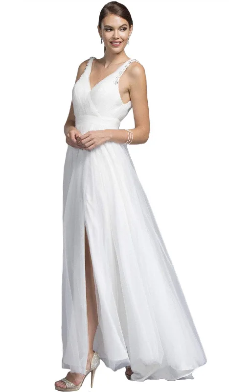 Formal Garments For Women Athleisure Wear Promotion Trevi Collection - Embellished Ruched A-line Prom Dress Formal Garments For Women Athleisure Wear Promotion Trevi Collection - Embellished Ruched A-line Prom Dress