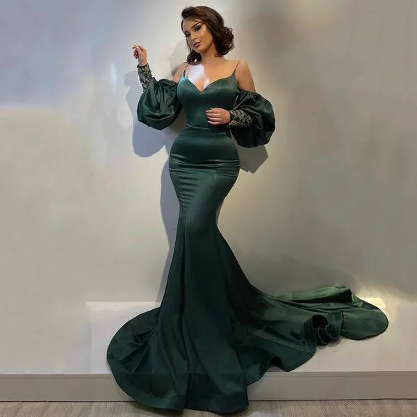 Women's Trendy Clothing Seasonal Picks Elegant Hunter Green Satin Mermaid Prom Dress Sexy Sweetheart Spaghetti Straps Evening Gowns S2372 Women's Trendy Clothing Seasonal Picks Elegant Hunter Green Satin Mermaid Prom Dress Sexy Sweetheart Spaghetti Straps Evening Gowns S2372