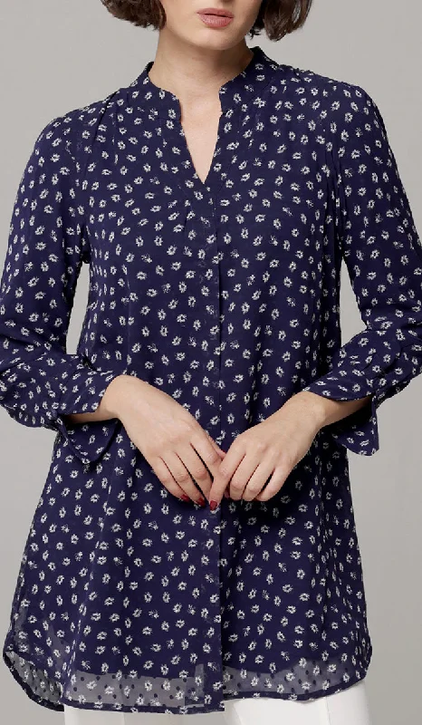 Fashionable Women's Clothes Chic Styles Shaina Long Chiffon Print Modest Top - Navy Floral - PREORDER (ships in 2 weeks) Fashionable Women's Clothes Chic Styles Shaina Long Chiffon Print Modest Top - Navy Floral - PREORDER (ships in 2 weeks)