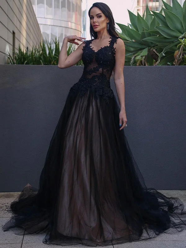 Women's Apparel And Garments The Good Stuff A-Line/Princess Tulle Lace Sweetheart Sleeveless Sweep/Brush Train Dresses Women's Apparel And Garments The Good Stuff A-Line/Princess Tulle Lace Sweetheart Sleeveless Sweep/Brush Train Dresses