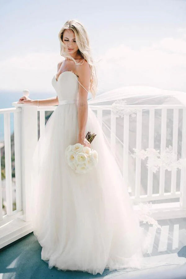 Affordable Women's Outfit Clearance Event Sweep Train Spaghetti Straps Ivory Sweetheart Backless Beach Wedding Dresses Affordable Women's Outfit Clearance Event Sweep Train Spaghetti Straps Ivory Sweetheart Backless Beach Wedding Dresses
