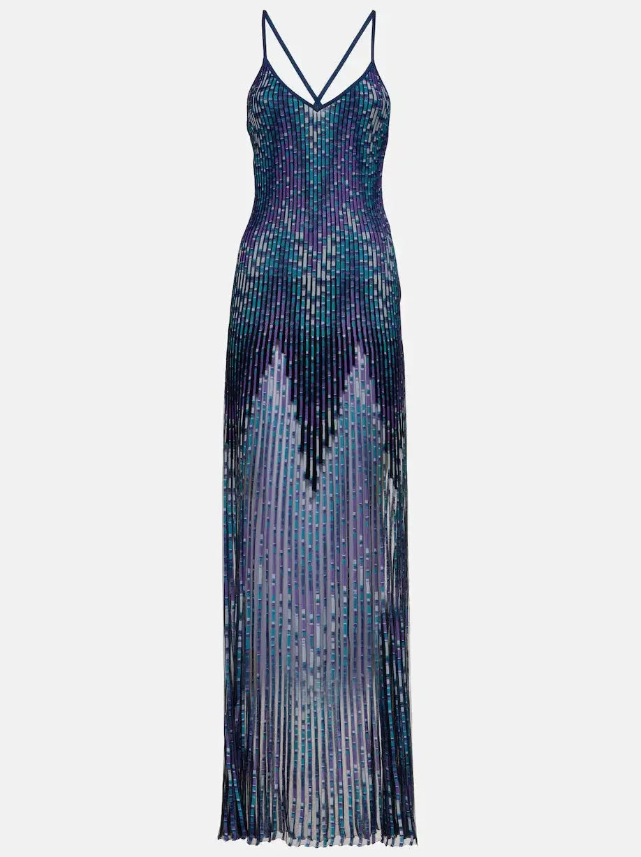 Stylish Women's Attire Wardrobe Upgrade Pleated Knit Sleeveless Maxi Dress