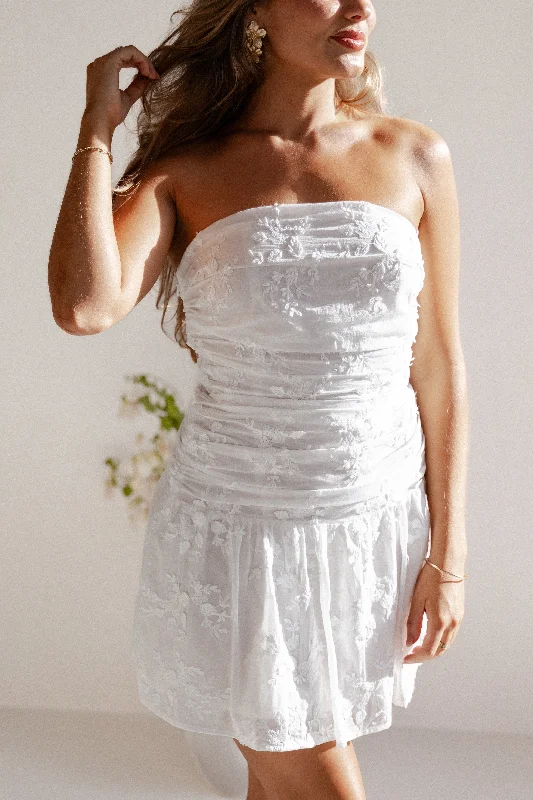 Women's Comfortable Garments Fashion Deal Tiff Strapless Mini - White