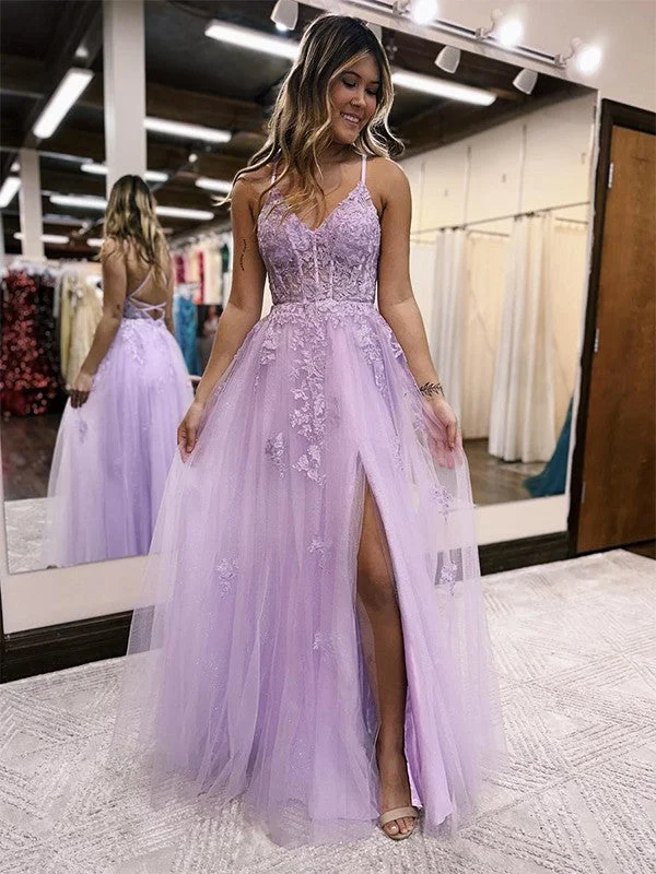 Charming Women's Garments Stylish Savings A-Line/Princess Tulle Applique V-neck Sleeveless Floor-Length Dresses Charming Women's Garments Stylish Savings A-Line/Princess Tulle Applique V-neck Sleeveless Floor-Length Dresses