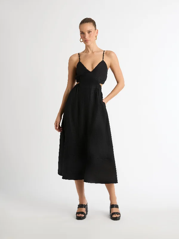 Comfortable Outfit For Women Final Clearance RHODES LINEN MIDI DRESS