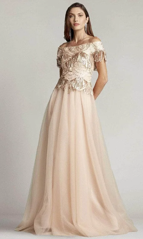 Stylish Women's Outerwear Apparel Casual Chic Tadashi Shoji BUF22215L - Ruby Sequin Fringe Tulle Gown Stylish Women's Outerwear Apparel Casual Chic Tadashi Shoji BUF22215L - Ruby Sequin Fringe Tulle Gown