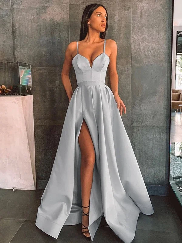 Affordable Fashion Clothing For Women Big Discounts A-Line/Princess Satin Ruffles Sleeveless Spaghetti Straps Floor-Length Dresses Affordable Fashion Clothing For Women Big Discounts A-Line/Princess Satin Ruffles Sleeveless Spaghetti Straps Floor-Length Dresses